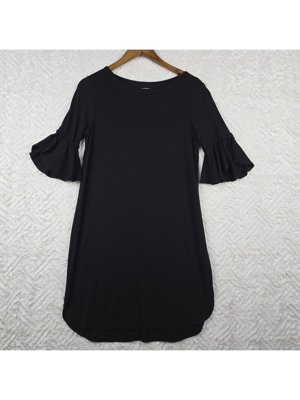 Max Studio Women’s Black 3/4 Bell Sleeve Casual Swing Dress Size XS - Picture 2 of 7